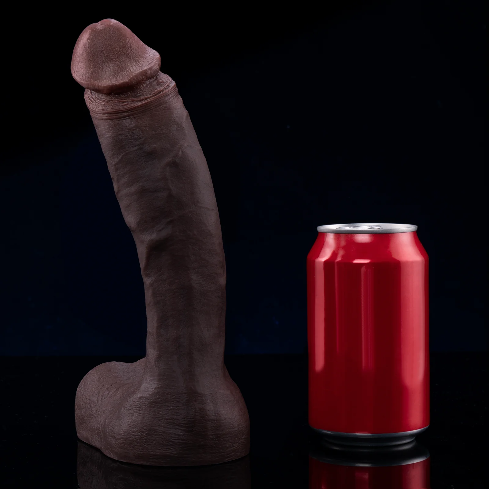 QUTOYS 9.2in Handmade Realistic Silicone Dildo-Black - Image 4