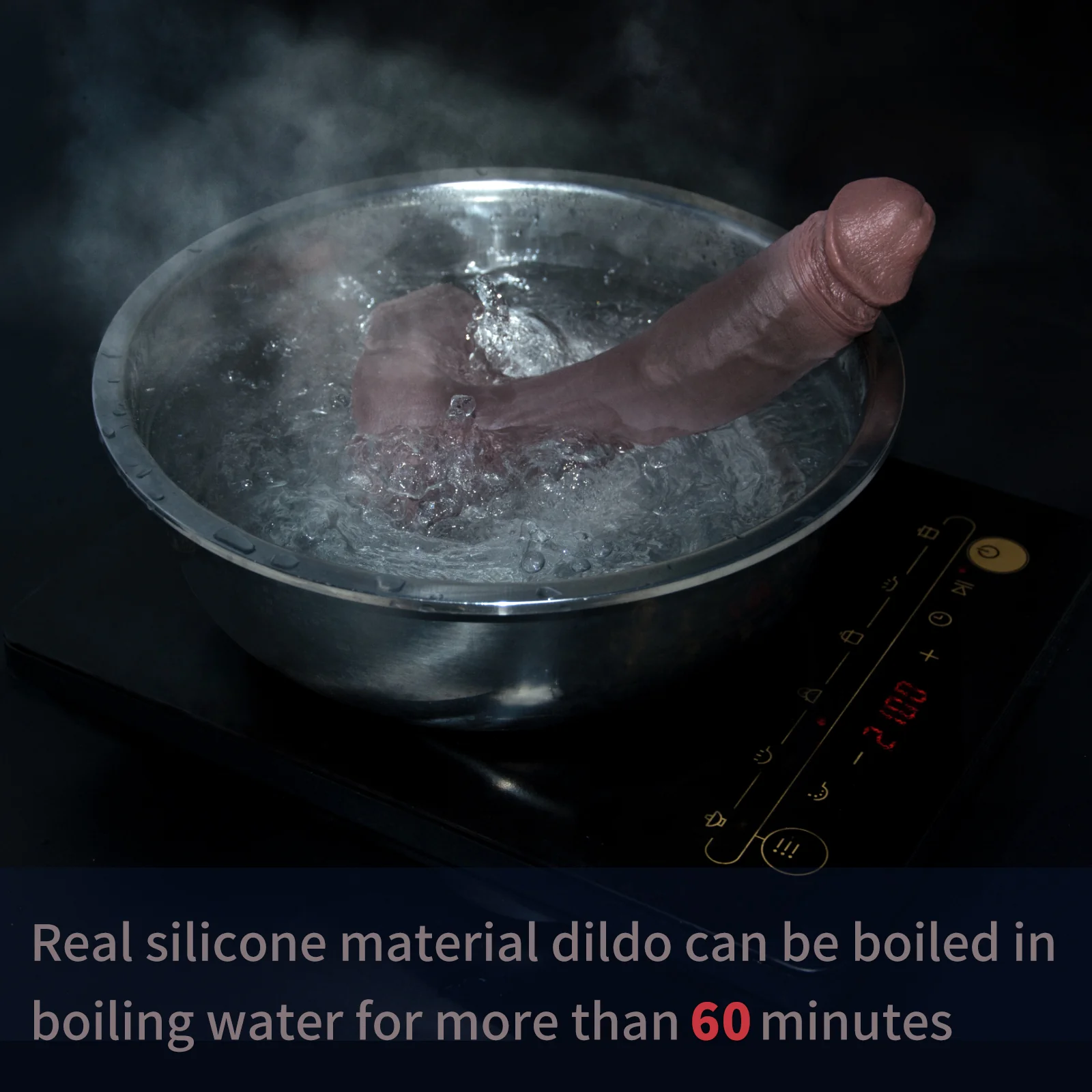 QUTOYS 9.2in Handmade Realistic Silicone Dildo-Black - Image 6