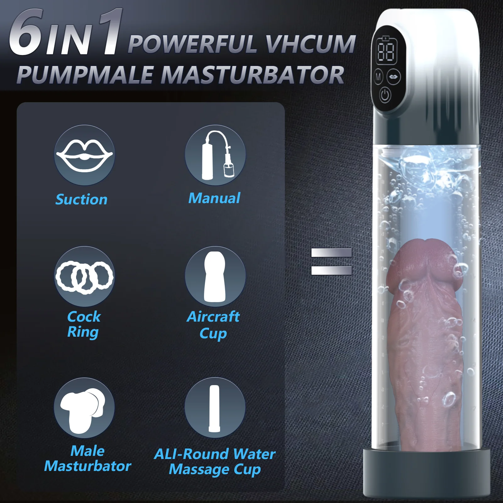 Cock Gym 6000-6IN1 Penis Enlargement Pump - Image 5