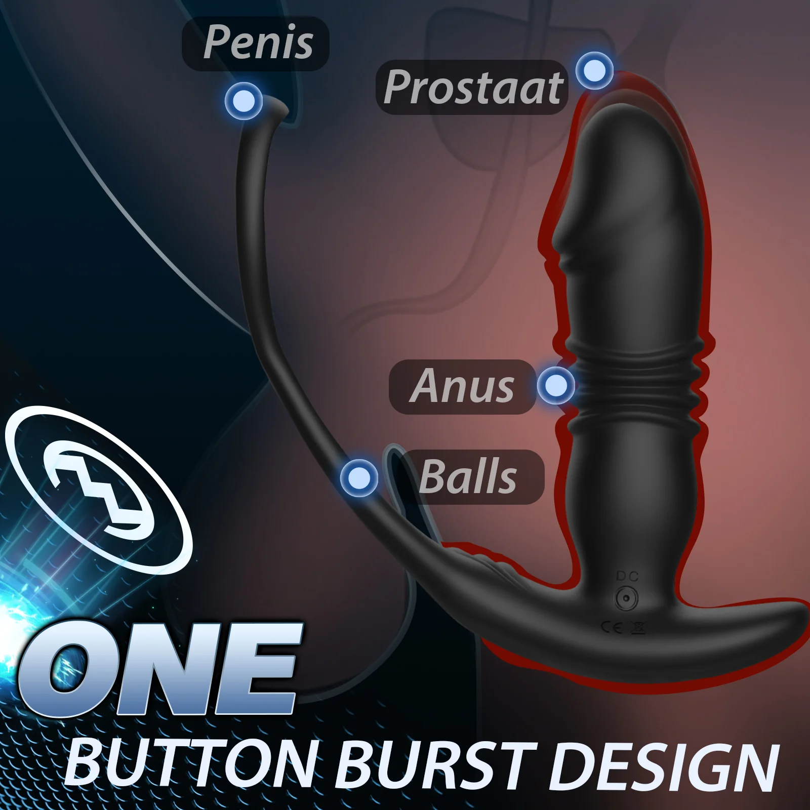 Knight-12 Vibrating & 12 Thrusting Silicone Anal Vibrator - Image 4