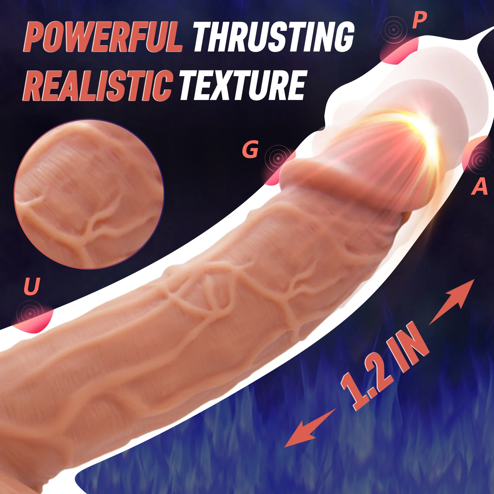 QUTOYS 4 in 1 Versatile Rotating Thrusting Vibrating Heating Dildo with Suction cup - Image 4