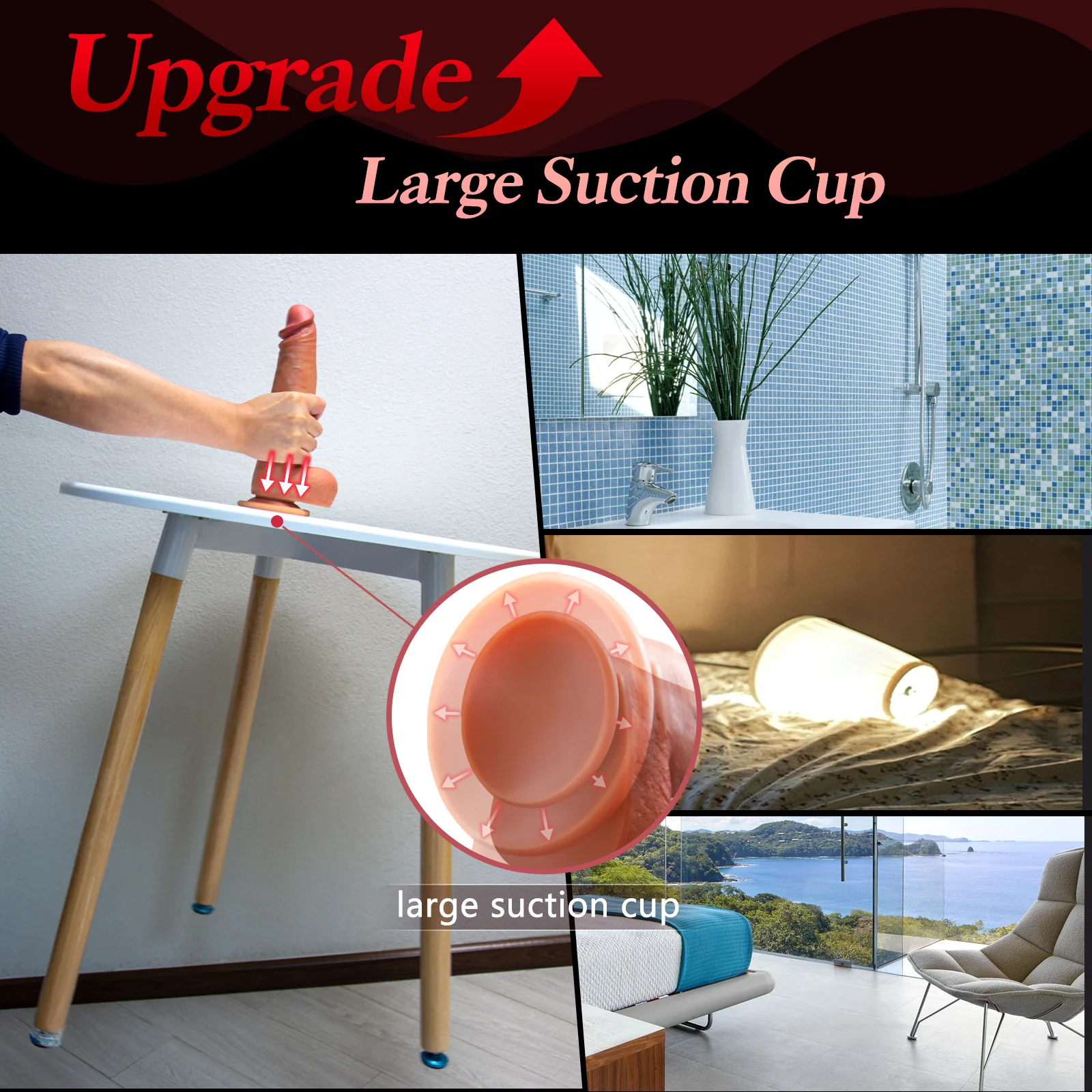 QUTOYS 10 Vibrating and 6 Thrusting & Swing Silicone Realistic Dildo - Image 5