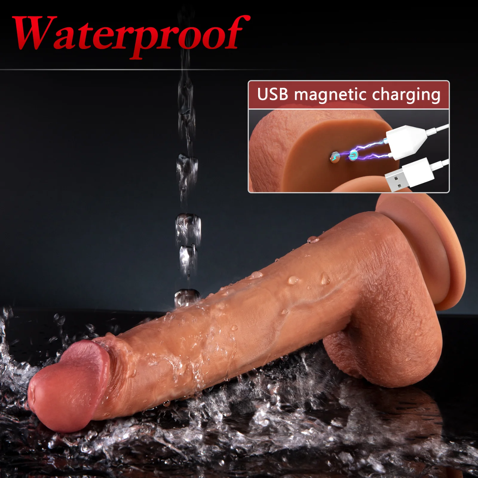 QUTOYS 10 Vibrating and 6 Thrusting & Swing Silicone Realistic Dildo - Image 6